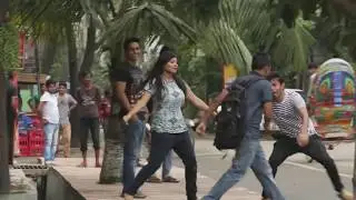 Sexy Girl Blocking Radom Strangers On Public Pranks   holding hands prank   d knockers