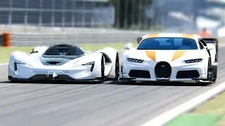 Bugatti Chiron GTR Concept vs SRT Tomahawk at Monza GP