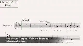 Mozart, Wolfgang Amadeus - Ave Verum Corpus - Guide voix - Soprano