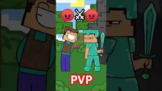 PVP in Minecraft 😡⚔️😡 #minecraftcartoon #subscribers #2danimation #loop #fun