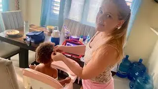 Life in Jamaica 🇯🇲 Doing My Mixed Daughter Hair For a Very First Time