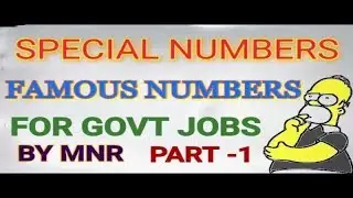 Special numbers /famous numbers in mathematics part -1