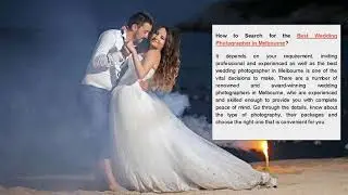 Search for the Best Wedding Photographer in Melbourne
