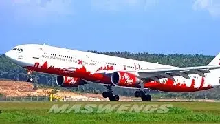Windy AirAsia X Airbus A330-301 9M-XAA as XAX507 Landing KUL WMKK RWY32L  KLIA