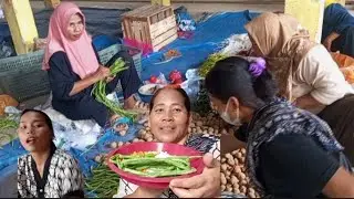 BELANJA KEPASAR PENUH SEMANGAT//MUKBANG//SAMBAL UDANG LALAPAN KACANG PANJANG 