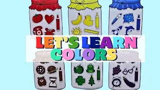 Learn Colors with Sorting Game | Red, Yellow, Blue, Brown, Green, Purple Items for KidㅣChildren Song