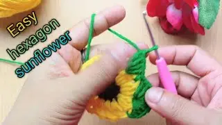 👉 “Easy Hexagon Crochet Sunflower 🌻 ক্রোশে সানফ্লাওয়ার ও কোস্টার বানানোর সহজ উপায়”