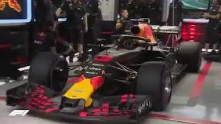 Daniel Ricciardo Drifts Out Of Pit Garage