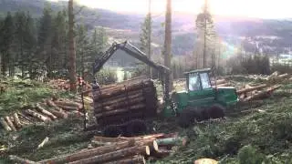 Logset 8F forwarder pulling up hill
