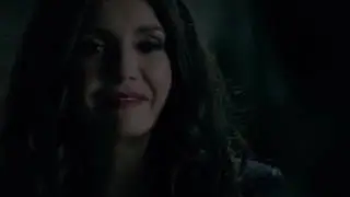 Katherine Pierce getting stabbed in the The Vampire Diaries series finale