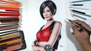 วาดเอด้า-Drawing Ada Wong from Resident Evil 2 Remake | Fame Art