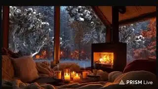 Cozy Fireplace & Falling Snow ❄️🔥 Relaxing Piano Music | Live Ambience