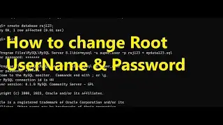 How to change Root Username & Password