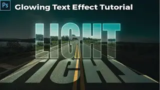 How To Glowing Text Light Effect in Photoshop Tutorial | Glow Light Text Typography Bangla