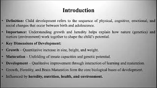 Lecture 2: Child development by: Biological Foundations
