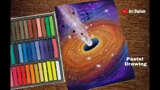 Very Easy Black hole galaxy sky Drawing with Pastel | Beginners Drawing
