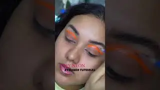 here&rsquo;s a quick neon eyeliner 🧡 tutorial using VOHO BEAUTY