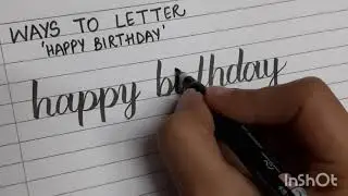 'Happy Birthday' - Using tombow fudenosuke brush pen | Learn Brush Lettering | 4 styles