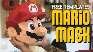 Papercraft Tutorial - Building a GIANT Mario mask out of paper ! Free templates