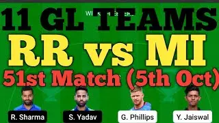 RR vs MI Dream11 Team | RR vs MI Dream11 Team Prediction | RR vs MI Dream11 GL Tips, 11 GL Teams.