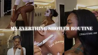 CURLY TO STRAIGHT EVERYTHING SHOWER ROUTINE!