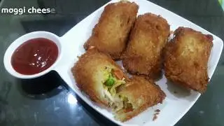 Maggi cheese pocket/bread snack recipe/kids snackcheesy maggi noodles bread pocket by pinky's kitcen