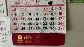 My daily calendar and my 3rd grade compl-mat and a player of the day