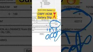 CRPF HCM Salary Slip 🔥 Motivation for aspirants❣️#crpf#hcm#salary#ssc#armylover #crpf#hcm #salary