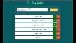 To Do List  Web Development