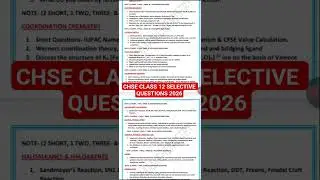 Chse odisha class 12 board exam selective questions 2026 #chemistry #chseodisha #boardexam2026