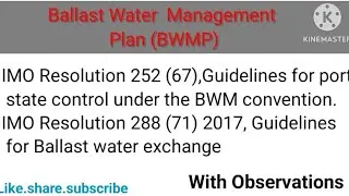 Ballast Water Management Plan #sire2 #merchantnavy #shipping #flagstate #marpol #BWTS #imo #bimco