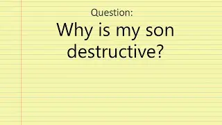 Ask Evelyn Kung: Why is My Son Destructive?