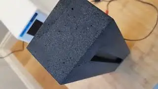 Test rectangular pendant light, dyed black cement pour into cast.