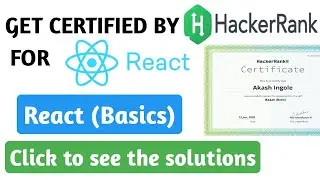 #1 Hackerrank certification for react | Hackerrank react solutions | Hackerrank