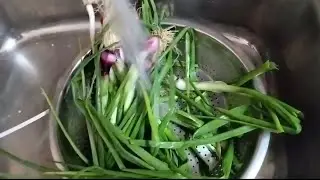 SPRING ONION FRY ❤️ 💙  RICH IN VIT K, C, FOLATE, CALCIUM,  POTASSIUM AND MAGNESIUM and much more 
