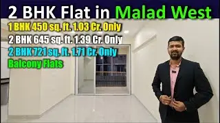 2bhk with balcony flat in Malad West / 2bhk flat under 1.40 cr. / 1bhk flat 450 sq.ft. under 1 Cr.