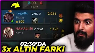 DARIUS TOPLANE İLE 02:30'DA 3x ALTIN FARKI AÇMACA | Dereceli Wild Rift | Togzilla