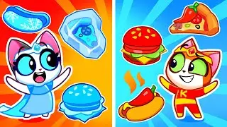 Hot VS Cold Food Challenge | Kids Turn Into Superheroes | Funny Kids Cartoon | Purr-Purr