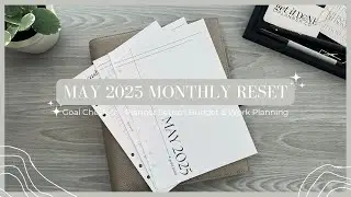 May 2025 Monthly Reset | Goal Check-In, Planner Setup + Summer Coastal Vibes | Budget & Work Plannin