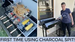 Flaming Coals Cyprus Spit Deluxe - First time using a charcoal spit to cook chicken!