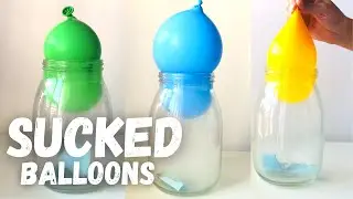 How to suck a water balloon in a jar \Vacuum experiment for kids using Balloon