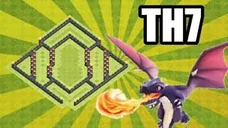 CLASH OF CLANS BEST TH7 HYBRID BASE! (2017)