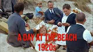 Take a Trip to the Beach in the 1920s - Restored Footage