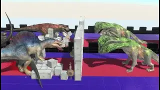 DEATH RUN v3 - Trex Vs Spinosaurus - New Update Animal Revolt Battle Simulator