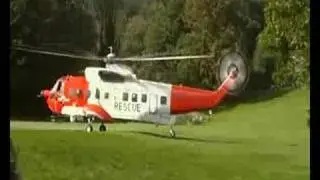 Irish Coast Guard Search and Rescue Helicopter lands at Castlewellan Castle Co Down Northern Ireland