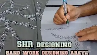 hand work designing abaya / hand embroidery / art designing / aari designing