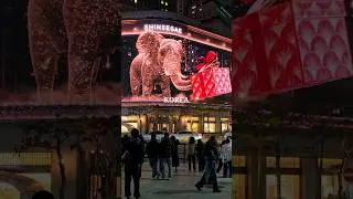 Seoul Night Myeongdong Square Street Walking Tour, K-Pop Demon Hunters Korea 서울밤 명동스퀘어 신세계거리 산책