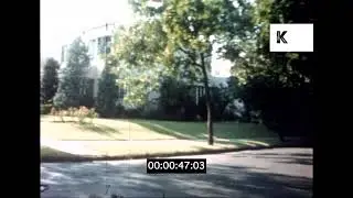 1960s USA, Oklahoma, POV Driving through Suburban Neighbourhood, Home Movies, 8mm