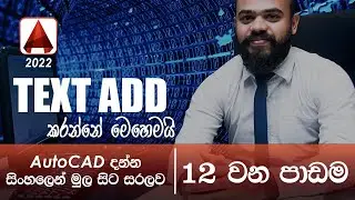AutoCAD Basic Tutorial (Sinhala)- Part 12 -  How to add text | create new text style | Text settings