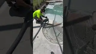 Grinding pool deck | resurfacing #concrete #concretegrinding #concretecoatings
